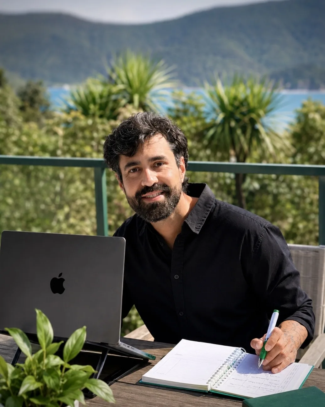 Braian Aquino trabajando